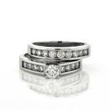 1.50CT Round Diamond Engagement Ring & Wedding Band Set